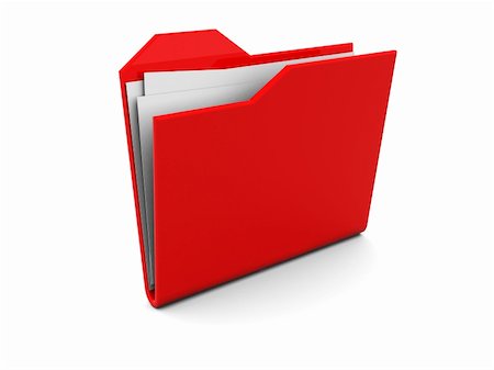 3d illustration of red folder symbol over white background Stock Photo - Budget Royalty-Free & Subscription, Code: 400-05131385