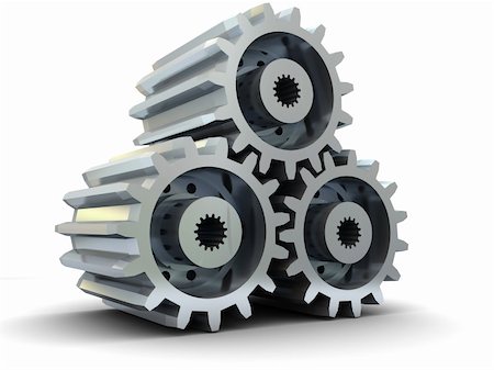 simsearch:400-04995527,k - 3d illustration of gear wheels system over white background Stock Photo - Budget Royalty-Free & Subscription, Code: 400-05131407