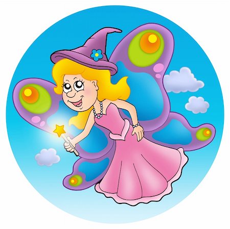 simsearch:400-08348836,k - Butterfly fairy on sky - color illustration. Stock Photo - Budget Royalty-Free & Subscription, Code: 400-05131494