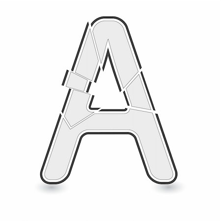 Splintering alphabet. Symbol Stock Photo - Budget Royalty-Free & Subscription, Code: 400-05131510