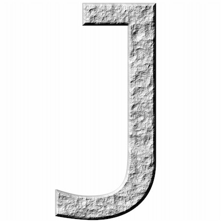 simsearch:400-05132070,k - 3d stone letter J isolated in white Photographie de stock - Aubaine LD & Abonnement, Code: 400-05131558