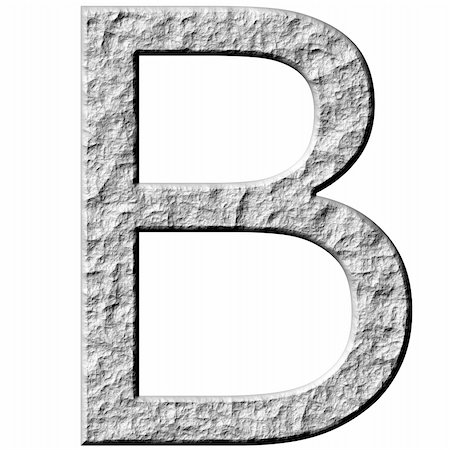 simsearch:400-05132070,k - 3d stone letter B isolated in white Photographie de stock - Aubaine LD & Abonnement, Code: 400-05131550