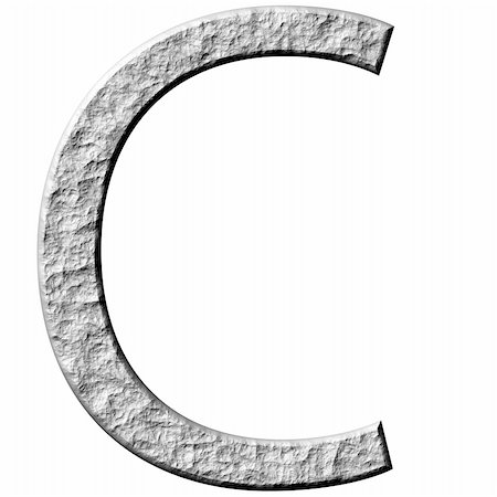 simsearch:400-05132070,k - 3d stone letter C isolated in white Photographie de stock - Aubaine LD & Abonnement, Code: 400-05131551