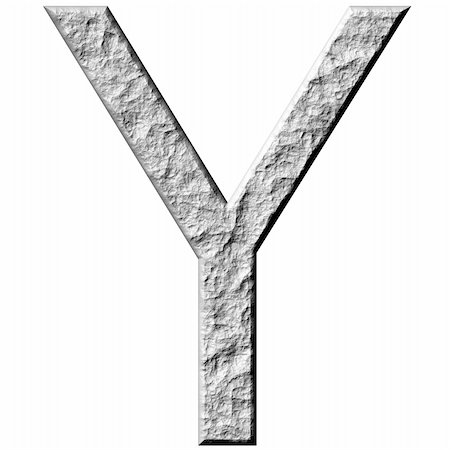 simsearch:400-05132070,k - 3d stone letter Y isolated in white Photographie de stock - Aubaine LD & Abonnement, Code: 400-05131573