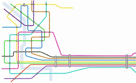 Editable vector map of a generic subway system with copy space Photographie de stock - Aubaine LD & Abonnement, Code: 400-05131663