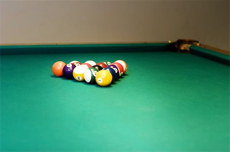 Racked billiard balls, ready for the break Stock Photo - Budget Royalty-Free & Subscription, Code: 400-05131703
