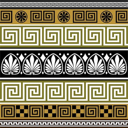 elakwasniewski (artist) - Set of greek borders, full scalable vector graphic included Eps v8 and 300 dpi JPG. Foto de stock - Super Valor sin royalties y Suscripción, Código: 400-05131811