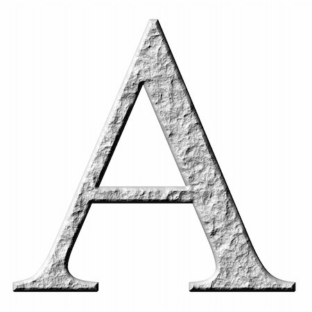 simsearch:400-05132070,k - 3d stone Greek letter Alpha isolated in white Photographie de stock - Aubaine LD & Abonnement, Code: 400-05132052