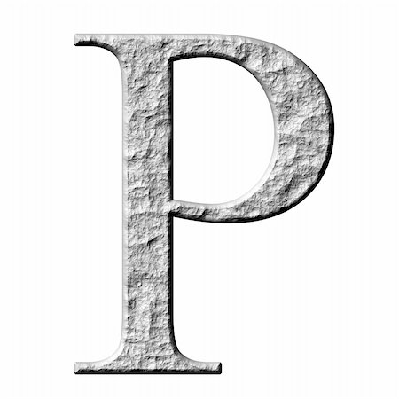 simsearch:400-05132070,k - 3d stone Greek letter Rho isolated in white Photographie de stock - Aubaine LD & Abonnement, Code: 400-05132069