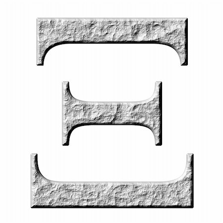 simsearch:400-05132070,k - 3d stone Greek letter Xi isolated in white Photographie de stock - Aubaine LD & Abonnement, Code: 400-05132073