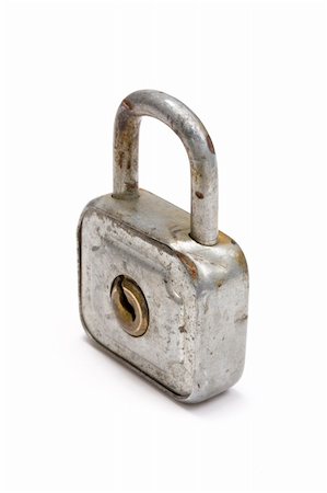 simsearch:400-07338365,k - Old padlock isolated on white Fotografie stock - Microstock e Abbonamento, Codice: 400-05132148