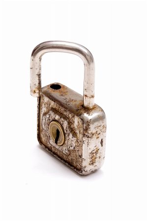 simsearch:400-07338365,k - Old padlock isolated on white background Fotografie stock - Microstock e Abbonamento, Codice: 400-05132149