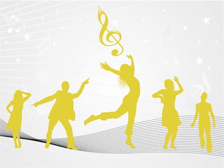 simsearch:400-04031104,k - wallpaper of five dancing people islated on gray Stock Photo - Budget Royalty-Free & Subscription, Code: 400-05132339