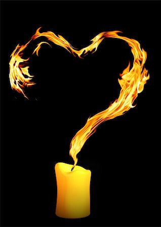 simsearch:400-04900039,k - Bright flame in the form of heart Stockbilder - Microstock & Abonnement, Bildnummer: 400-05132457