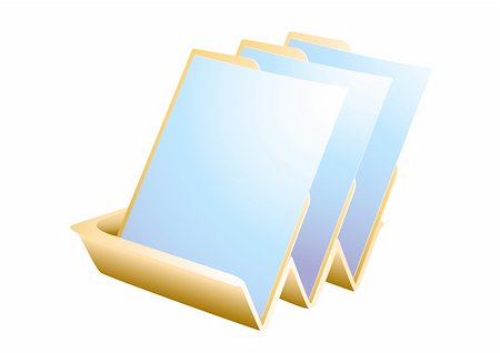posta in uscita - Vector artwork of filing tray with three sheets. Fotografie stock - Microstock e Abbonamento, Codice: 400-05132483
