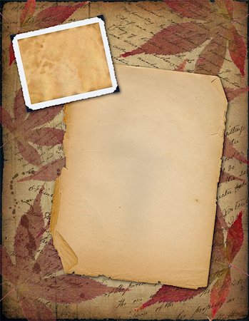 simsearch:400-04436055,k - Grunge papers design in scrap booking style with the hand-written text and photoframeworks Stock Photo - Budget Royalty-Free & Subscription, Code: 400-05132504