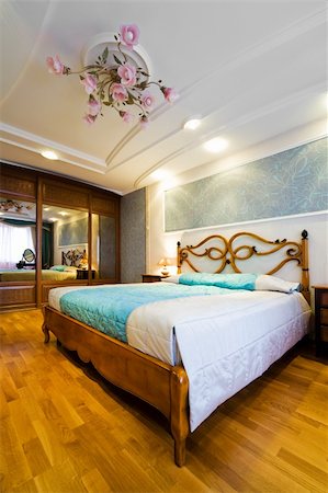 simsearch:400-05262182,k - Bedroom with the chandelier in modern hotel Stock Photo - Budget Royalty-Free & Subscription, Code: 400-05132558
