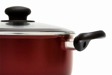Modern red saucepan on a white background Stock Photo - Budget Royalty-Free & Subscription, Code: 400-05132658