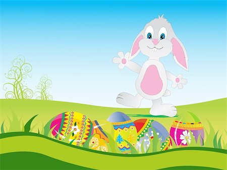 jumping bunny on the ground Stock Photo - Budget Royalty-Free & Subscription, Code: 400-05132687