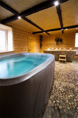 floor heat - Bath with water in a beautiful wooden sauna Stock Photo - Budget Royalty-Free & Subscription, Code: 400-05132833