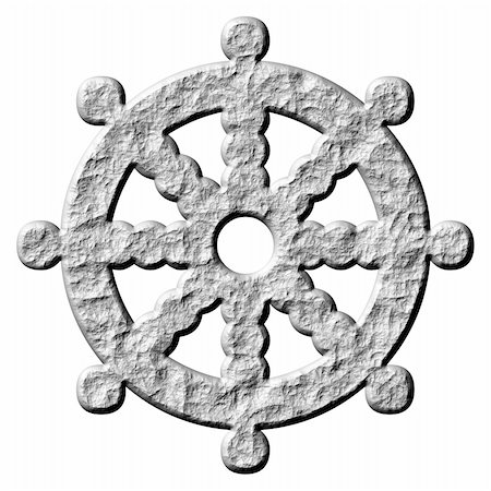 shakti - 3d stone buddhism symbol wheel of dharma isolated in white Foto de stock - Super Valor sin royalties y Suscripción, Código: 400-05132866