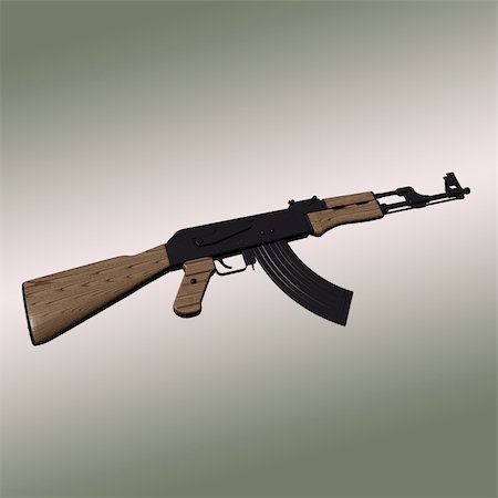 AK-47 Kalashnikov's automatic rifle model of year 1947 Fotografie stock - Microstock e Abbonamento, Codice: 400-05132876