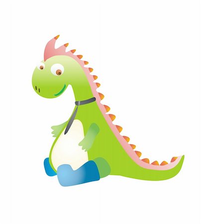 drawn baby - nice green dinosaur Stock Photo - Budget Royalty-Free & Subscription, Code: 400-05132879