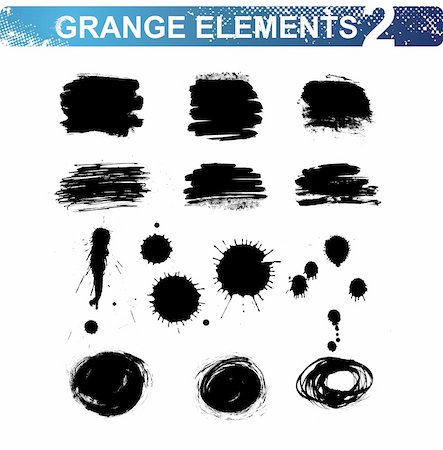 grunge blots and brush strokes. Vector illustration. Photographie de stock - Aubaine LD & Abonnement, Code: 400-05133072