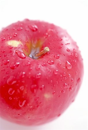 Red apple with waterdrops on a white background Photographie de stock - Aubaine LD & Abonnement, Code: 400-05133254