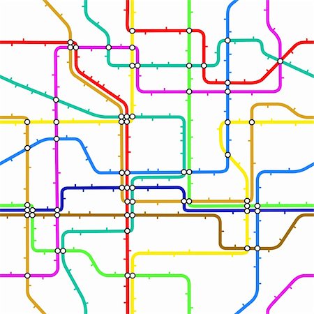 Seamless editable vector tile of a generic subway map Photographie de stock - Aubaine LD & Abonnement, Code: 400-05133305