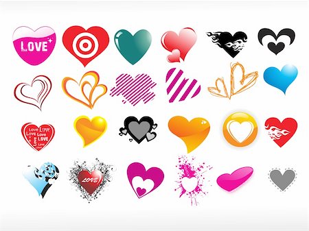 simsearch:400-04056436,k - vector illustration of heart icon set2 Stock Photo - Budget Royalty-Free & Subscription, Code: 400-05133436