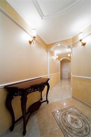 simsearch:400-05320340,k - Beautiful table in a light corridor with a door Stock Photo - Budget Royalty-Free & Subscription, Code: 400-05133490