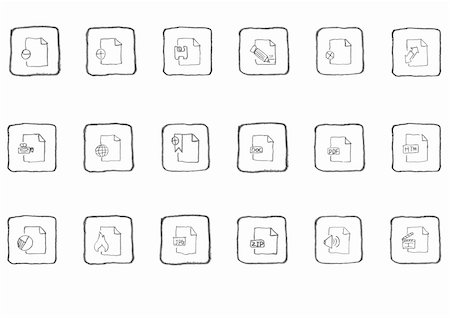 Document and File formats icons sketch series Stockbilder - Microstock & Abonnement, Bildnummer: 400-05133695