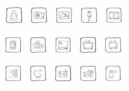 Media and Publishing icons sketch series Stock Photo - Budget Royalty-Free & Subscription, Code: 400-05133698
