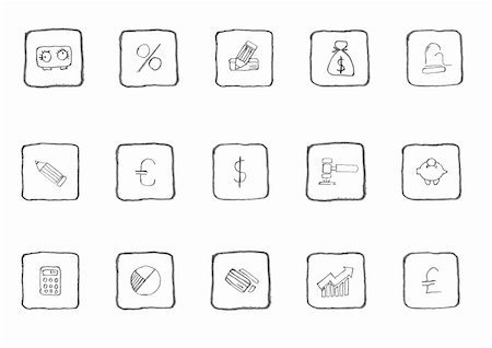 simsearch:400-08298322,k - Finance and Banking icons sketch series Photographie de stock - Aubaine LD & Abonnement, Code: 400-05133703