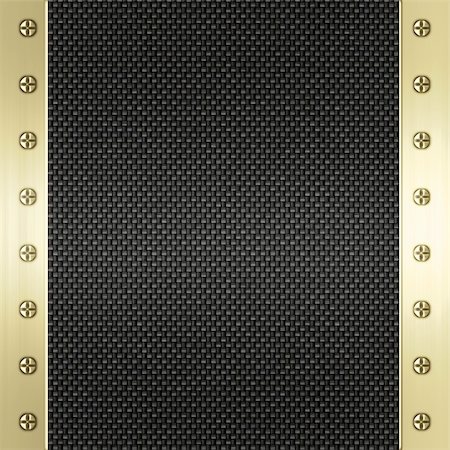 shiny black carbon - image of carbon fibre inlaid in gold metal frame Stock Photo - Budget Royalty-Free & Subscription, Code: 400-05144061