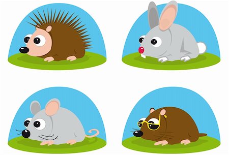 Illustration of little animals Stock Photo - Budget Royalty-Free & Subscription, Code: 400-05144248