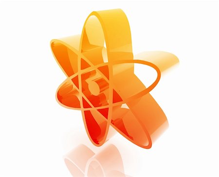 Atomic nuclear symbol illustration glossy metal style isolated Stock Photo - Budget Royalty-Free & Subscription, Code: 400-05144888