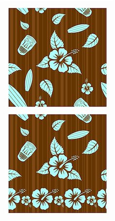 simsearch:400-04118162,k - Vector aloha seamless patterns for combining ? second pattern for bottom Stock Photo - Budget Royalty-Free & Subscription, Code: 400-05144952