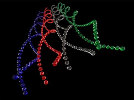 dna-sequencing-gel - Computer generated model of helix structure of balls Stockbilder - Microstock & Abonnement, Bildnummer: 400-05145115