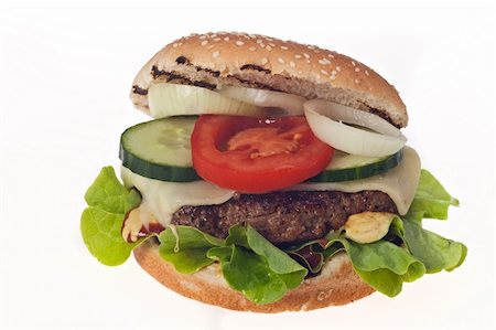 hamburger and french fries isolated on white Foto de stock - Super Valor sin royalties y Suscripción, Código: 400-05145281