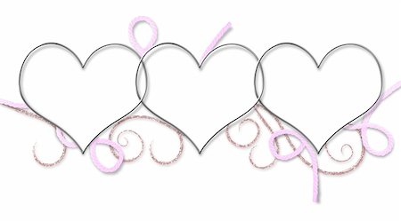 Beautiful frame with hearts in pink color Stock Photo - Budget Royalty-Free & Subscription, Code: 400-05145416