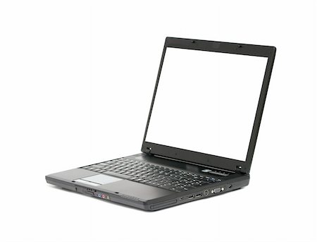 Laptop with blank screen isolated on white Stock Photo - Budget Royalty-Free & Subscription, Code: 400-05146045