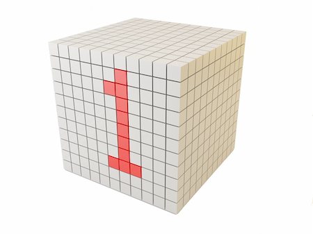 simsearch:400-05146077,k - 3d render of cubes with text "1". Photographie de stock - Aubaine LD & Abonnement, Code: 400-05146077