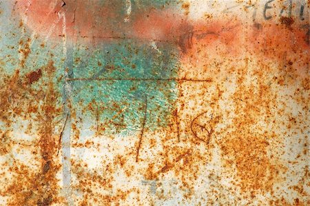 simsearch:600-06007915,k - Rusty metal surface with peeled paint and etched numbers. Abstract grunge background. Stock Photo - Budget Royalty-Free & Subscription, Code: 400-05146172