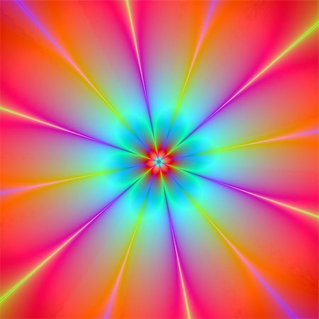 psychedelic trippy design - Computer generated abstract image with a floral design in blue and orange. Stock Photo - Budget Royalty-Free & Subscription, Code: 400-05146242