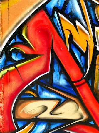 spritzlack - segment of graffiti on a wall of a derelict building Stockbilder - Microstock & Abonnement, Bildnummer: 400-05146258