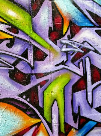 spritzlack - segment of graffiti on a wall of a derelict building Stockbilder - Microstock & Abonnement, Bildnummer: 400-05146261