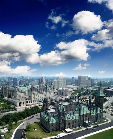 parliament buildings aerial view - The aerial view of Ottawa capitol city of Canada Stock Photo - Budget Royalty-Free & Subscription, Code: 400-05146577