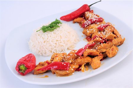 simsearch:400-06414674,k - Special Chicken rice with dill  and red pepper Foto de stock - Super Valor sin royalties y Suscripción, Código: 400-05146743